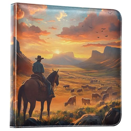 Álbum de Fotos Autoadhesivo con Diseño de Vaquero a Caballo, Libro de Recuerdos para Scrapbooking, Cubierta de Cuero Sintético, para Bodas, Aniversarios y Fotos Familiares, DIY miniatura 1