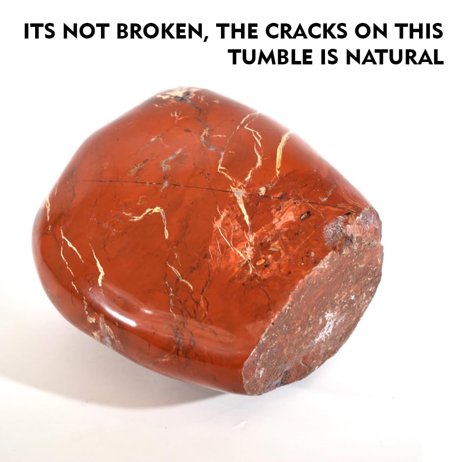 Image of Crystal Red Jesper Tumble Stone (100gm) Pebble Tumbled Gemstone for Reiki Healing Vastu Correction Gravels for Aquarium Home Decor Garden Table