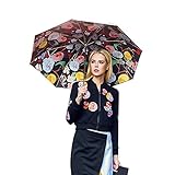 VILLASON ® Versailles Rose UPF 50+Anti UV Windproof & Waterproof Compact Travel Umbrella✪Sturdy Canopy Construction 5 Layers Nano coating for UV Protection✪Luxury Design-Aluminum Alloy