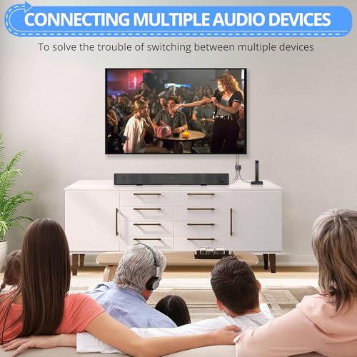Image of CAMWAY Digital Optical Splitter 1 in 3 Out - SPDIF Toslink Optical Audio Splitter 3 Way with 3.3ft Fiber Optic Cable,Support LPCM2.0 /DTS /Dolby-AC3,ToslinkSplitter for Xbox,PS5 /PS4,Headphone,Soundbar