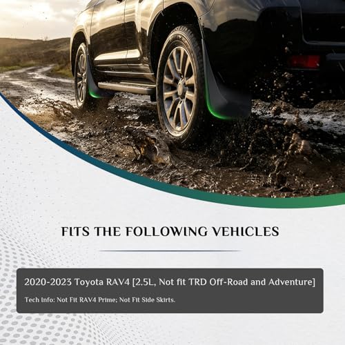 Image of Mud Flaps Fit for 2020-2023 Toy-ota RAV4 2.5L (Not Prime; Not Fit Submodel:TRD Off-Road /Adventure; Not Fit Side Skirts), Dedicated Mudguard for Four Seasons Universal Protection, Front and Rear