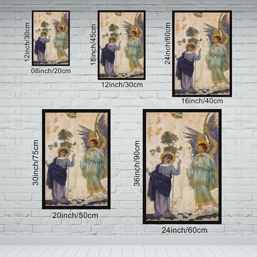 The Annunciation poster Nesterov impression sur toile pour mur vide et terne - 2