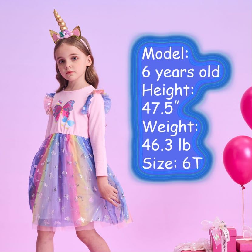 VIKITA Toddler Girls Dresses Winter Long Sleeve Tutu Party Dress for Girl 2-12 Years Xmas Gift2