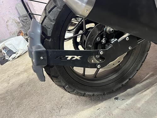 Image of Apache RTX 300 Rear Mudguard,Heavy Duty Rust-Resistant Black Matt Finish Splash Guard with Reflector | Mud Flap| Tyre Hugger with Branded Design Compatible For TVS Apache RTX 300