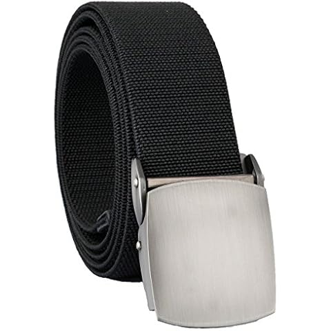 moonsix Elastic Belts for Men,Tactical Military Style Webbing Stretch Outdoor Belt,Black Cover