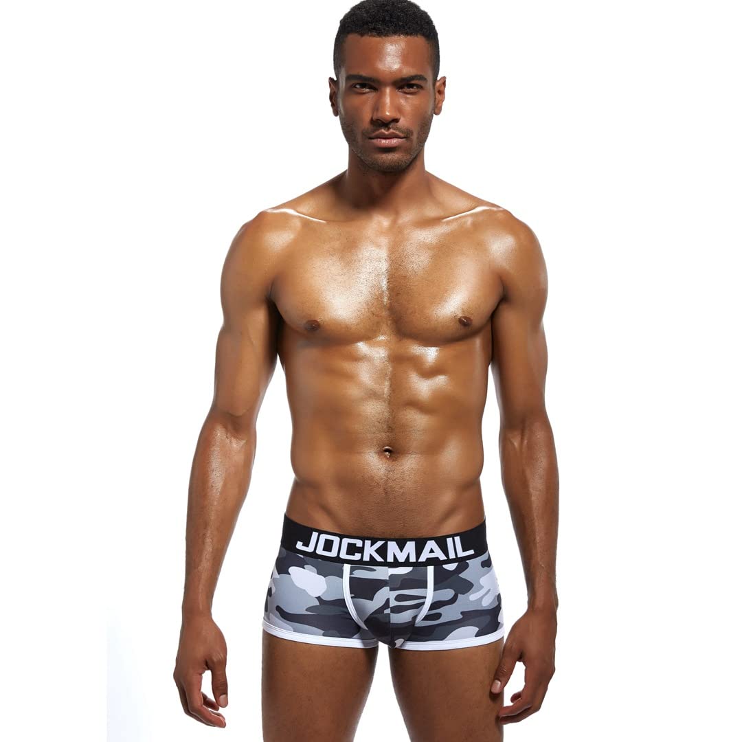 JOCKMAILMens Boxer Briefs Men's Underwear Low Rise Mens Boxers Camouflage Underwear