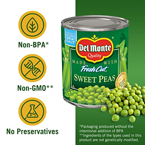 Del Monte FRESH CUT Sweet Peas, Canned Vegetables, 12 Pack, 8.5 oz Can image 6