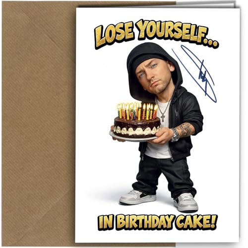 Eminem Inspired Rapper Autograph Birthday Card Hip Hop Music Celebrity Style Celebration Greeting Card With Envelope no2047