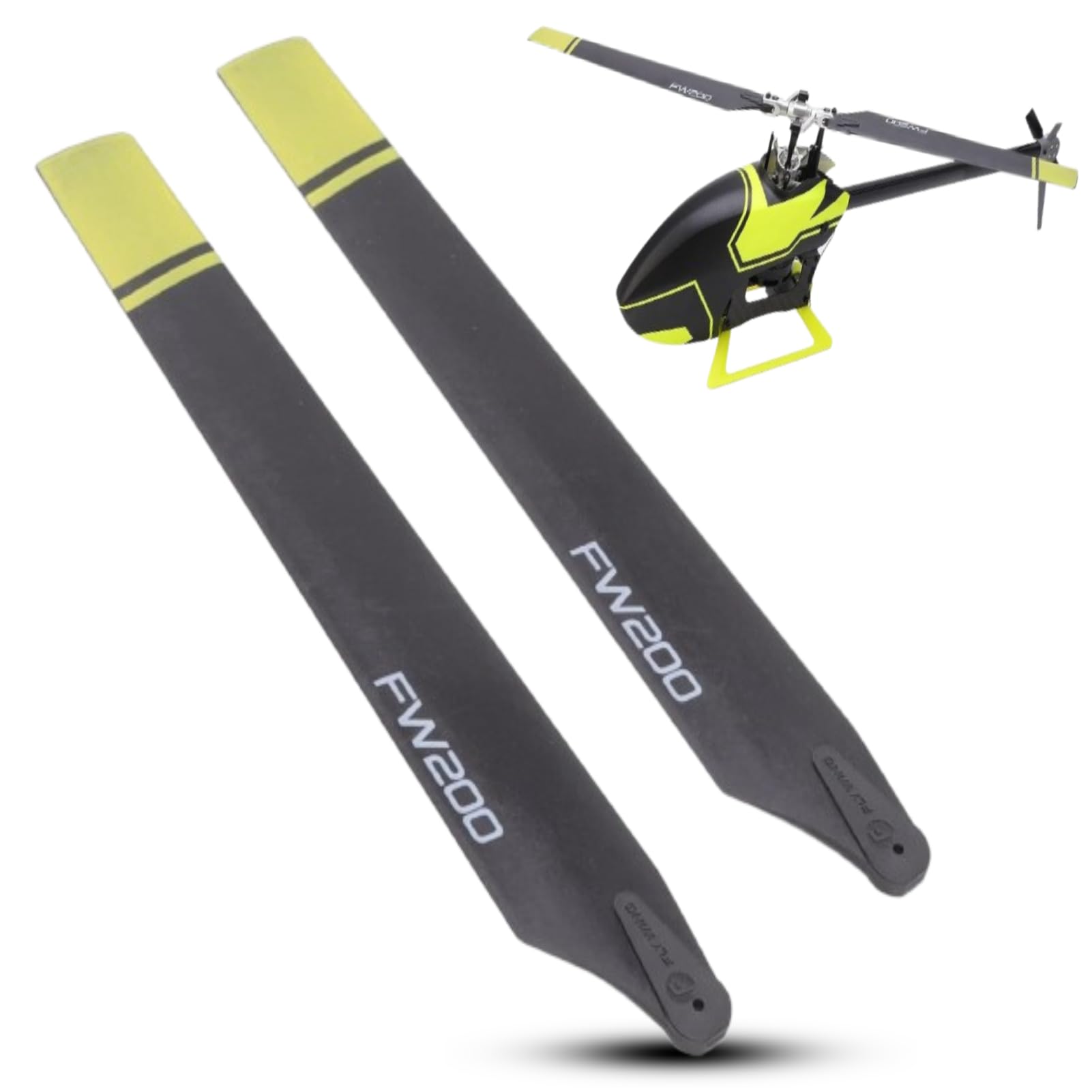 Remote Control Helicopter Propeller, High Toughness Safe RC Helicopter Propeller Blade Accessories Replacement for Fly Wing FW200 RC Helicopter Propeller Part Spare Replacement Propellers(Yellow)