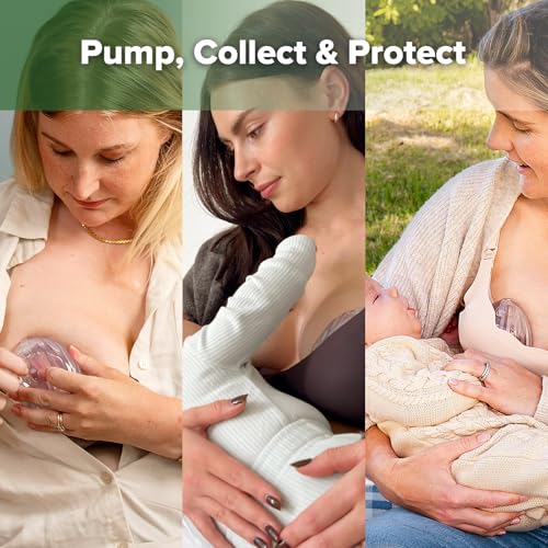 Image of haakaa Wearable Silicone Breast Pump with Steriliser Bag, 2-in-1 Hands-Free Passive Breast Milk Catcher for Nursing Mom, Breastfeeding Essentials, 75ml Shell Pumps & 1 Steriliser Bag - Frosted
