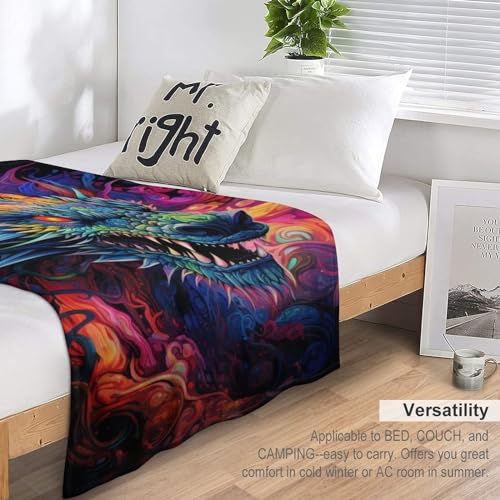 Manta de dragón de forro polar franela 130x180 cm para sofá 7