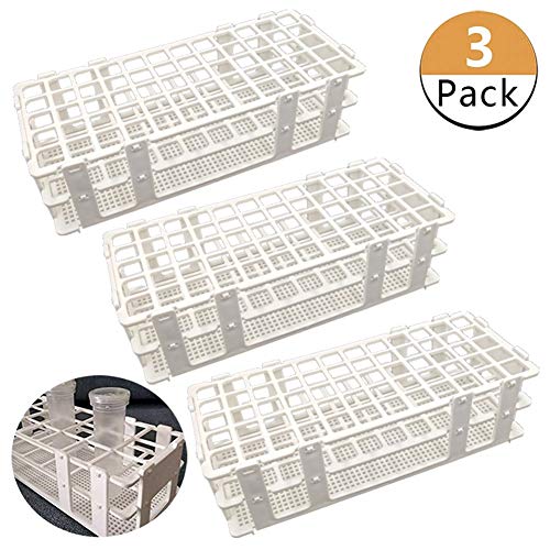 Pocomoco 3 Packs Plastic Test Tube Rack, 60 Holes Lab Test Tube Rack