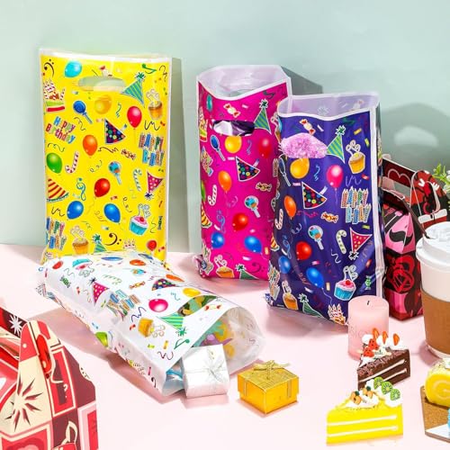 Image of VRB Dec 24pcs Foil Guddy bags, return gift bags for kids birthday, Happy Birthday Party Return Gift Bags For Boys and Girls, Colorful Gift Bag (24pcs Mix Bag)