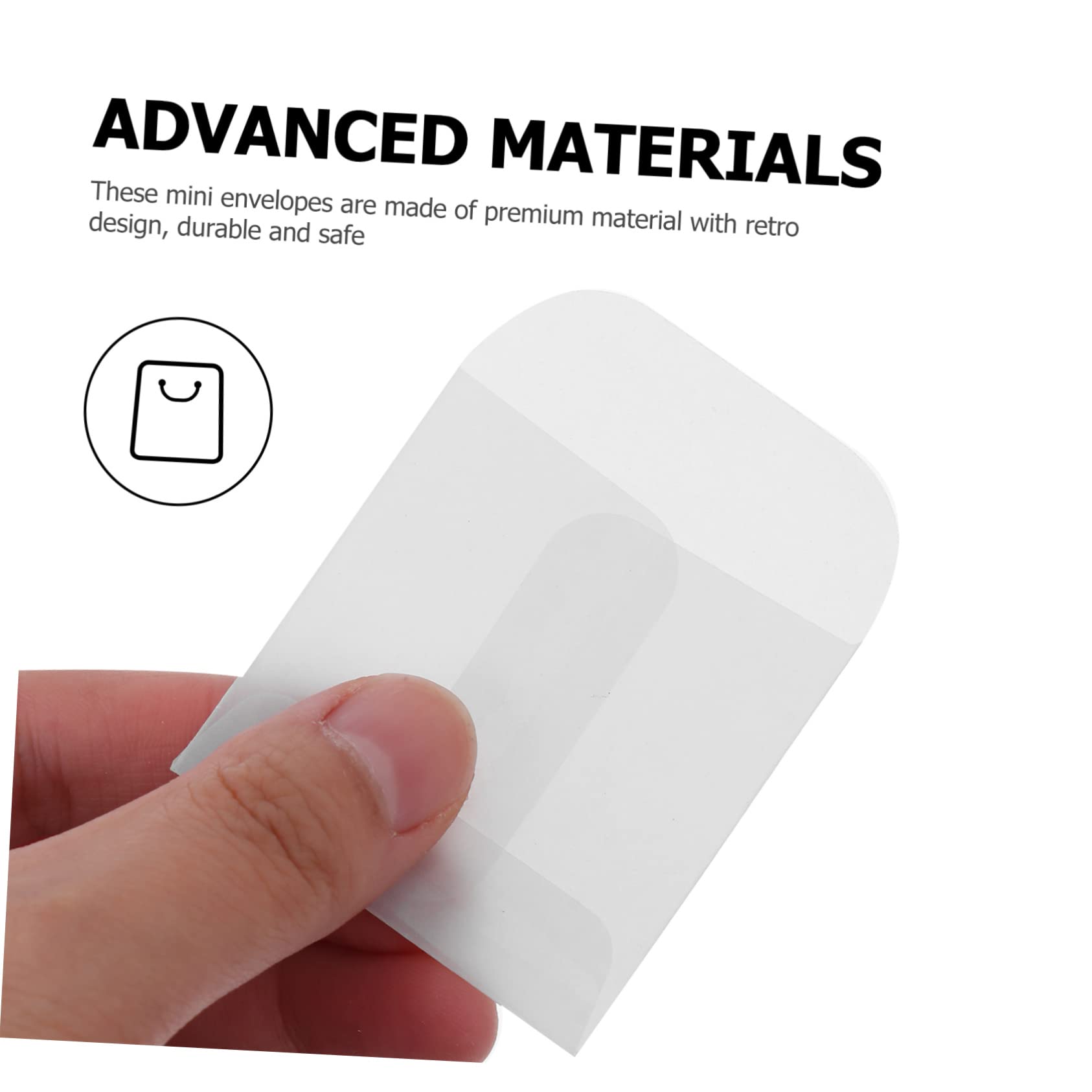 TEHAUX Mini Enveloppes Transparentes 3x5 cm 50 Pièces Pochettes Pour Bijoux Étiquettes Cartes De Visite