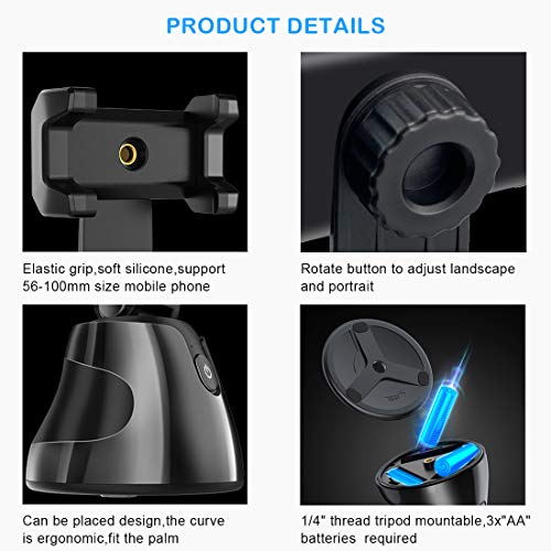 Estabilizador de gimbal, suporte para celular NEWXLT, câmera de robô com rotação de 360°, rastreamen