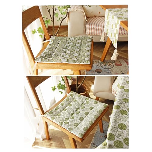 2枚 6枚セットクッション 座布団 椅子 紐付きお尻が痛くならない ふかふか ダイニングチェアクッション 座り心地いい おしゃれ シート屋内屋外用 家庭用だけ 四角形 洗える、快適なソフト、通気性保温(Size:45*45*1.5cm,Color:Roun