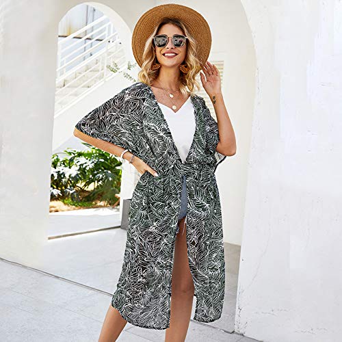 Imprimir Cardigan, Romacci Moda feminina estampa de verão cardigã faixas de manga curta casual boêmi
