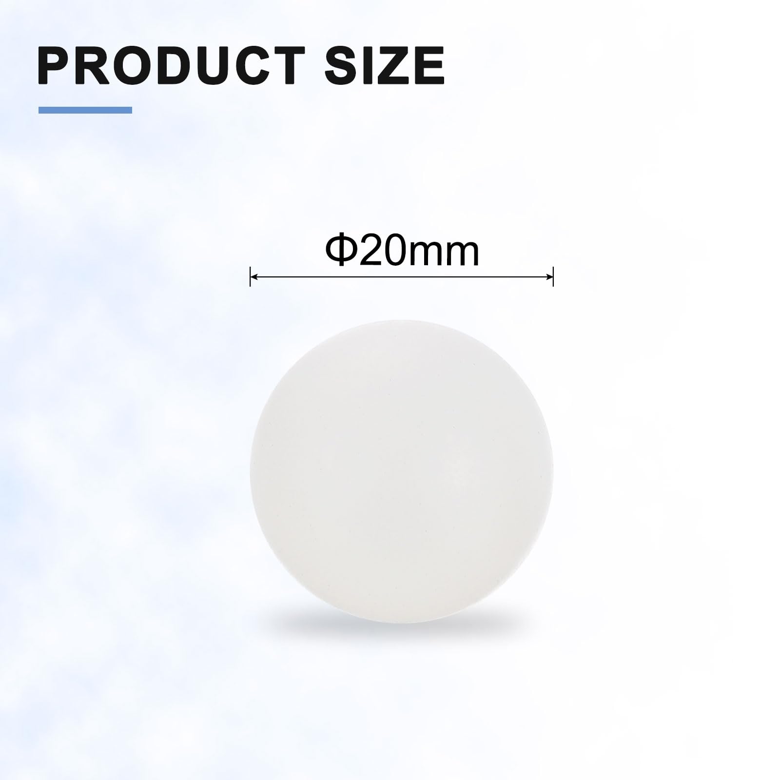sourcing map 20 bolas de rodamiento de plástico PP 20 mm, bolas sólidas de precisión, blanco