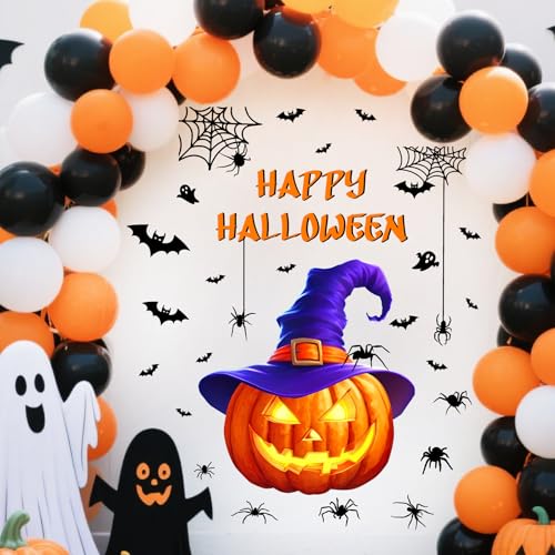 Vinilo decorativo Halloween grande con calabaza y murciélago miniatura 6