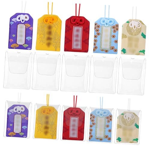 HANABASS 10 Stück Japanische Omamori Amulette Glücksbeutel aus Leinen mit Schützender Wirkung und Gesundheitsförderndem Effekt Aufhängen und Zufälliger Stil