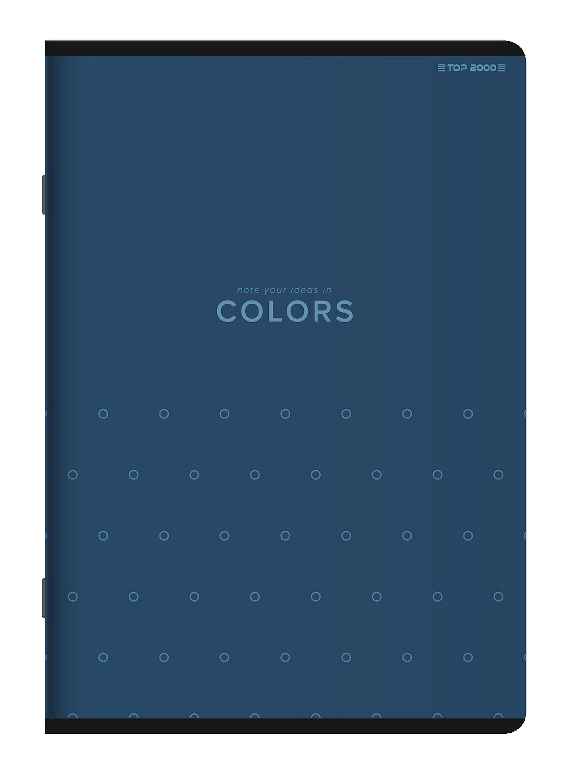 TOP 2000 Colors A5 notebook 60 checkered sheets, Blue