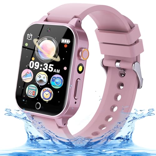 GLKYSOE Montre Connectée Enfant, Montre Intelligente Enfant avec 26 Jeux HD Caméra Livres Audio & Jeux, Carte D'étude Musique Alarme Podomètre Torche, Smartwatch Cadeaux pour Fille Garçon 3-12ans
