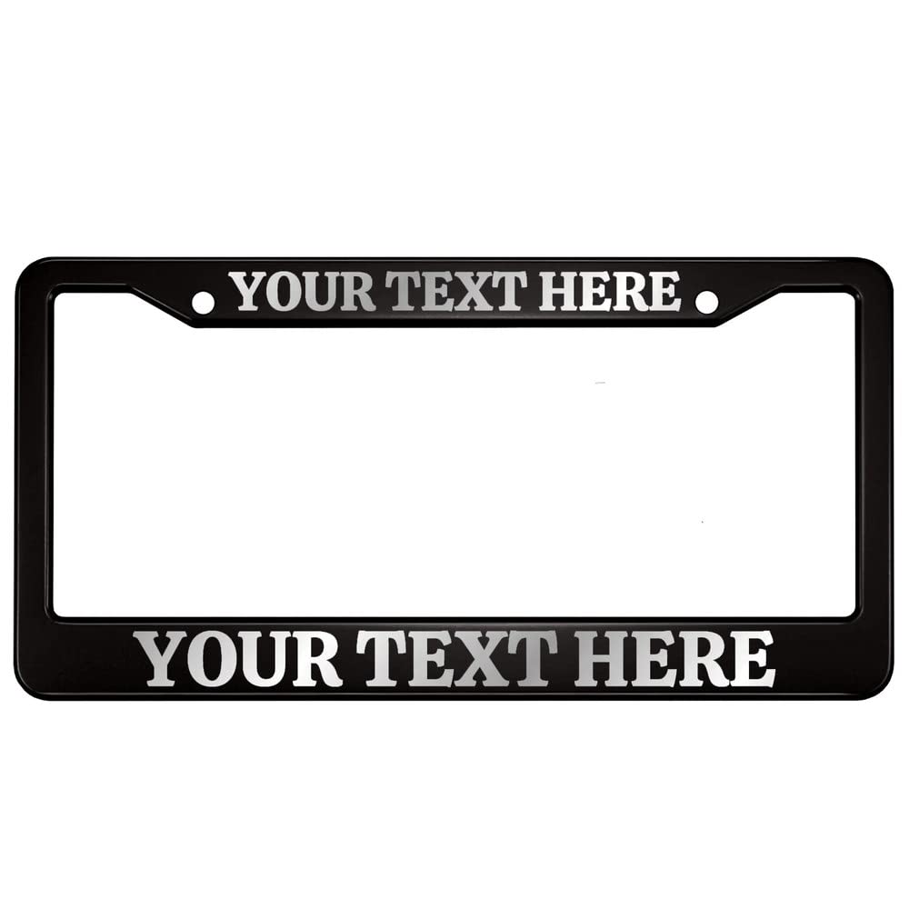 Personalized License Plate Frame, Custom License Plate Metal Tag Cover Holder,Customized Name Text Message License Plate Frame Add Your Favorite