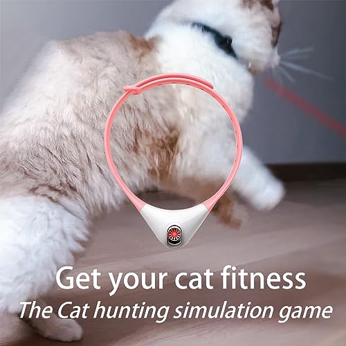 QGUQSSL Katzenspielzeug Laserpointer Halsband, Laserpointer Katze Interaktives, Interaktives Katzenspielzeug Tragbares Automatisches Katzenspielzeug (PINK)