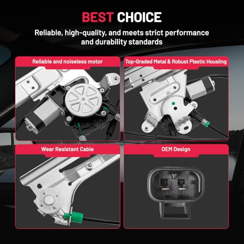 Image of BDFHYK 741-691 Power Window Regulator with Motor Front Right, Compatible with Buick Rainier, Chevrolet Trailblazer EXT, GMC Envoy XL XUV, Isuzu Ascender, Oldsmobile Bravada, Saab 9-7x 2004-2008