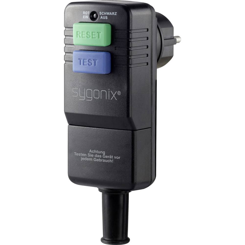 Sygonix SY-3779070 Personal Protection Switch with PRCD 230 V Black IP54