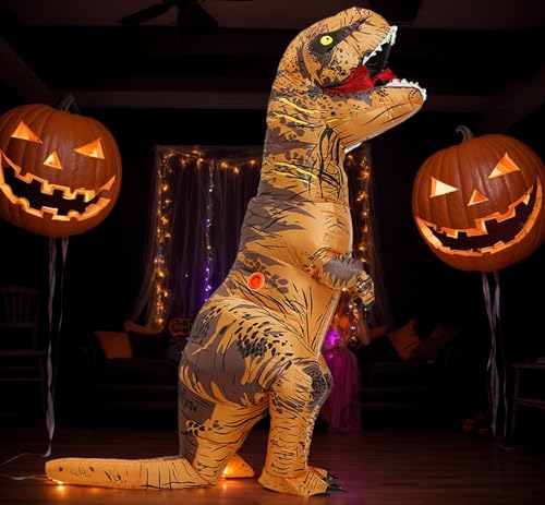 Disfraz inflable de dinosaurio T-Rex para niños miniatura 4