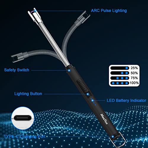 MeeToo Plasma Arc Lighter – Flexible Neck, USB Rechargeable, Budget Candle Lighter — view 3