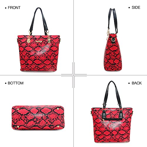 Image of 2E-youth Damen Geldbrsen und Handtaschen Set Tragetasche, Umhngetasche, 5d-red, L
