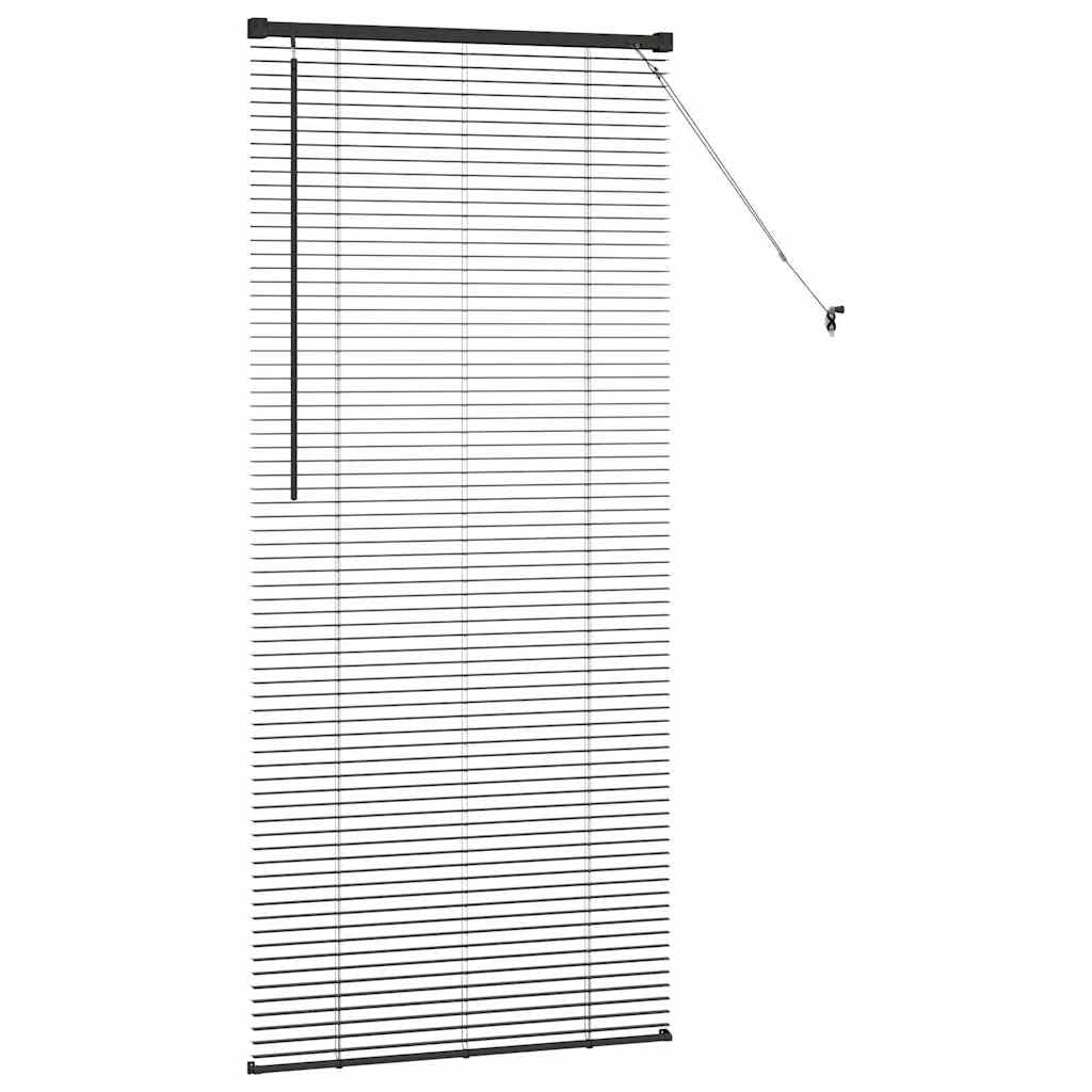 Fensterjalousie Mit Vorhängen Aus Aluminium, Matt Oberfläche, Rollo Verdunkelung, Rollos Für Fenster, Geeignet Für Wohnzimmer Schlafzimmer, Schwarz, 70 x 175 cm