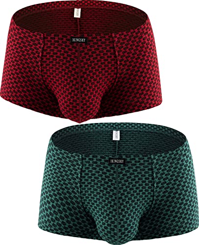 IKINGSKY Men's Bulge Boxer Briefs Stretch Shorts Underwear Sexy Sporty Trunk Under Panties for Men