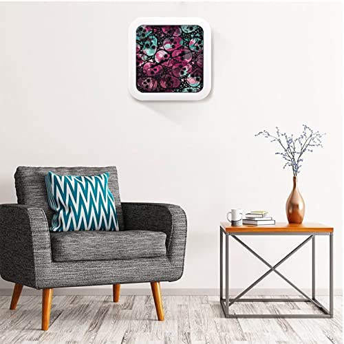 Pendule murale silencieuse crâne rose pour décorer une chambre ado