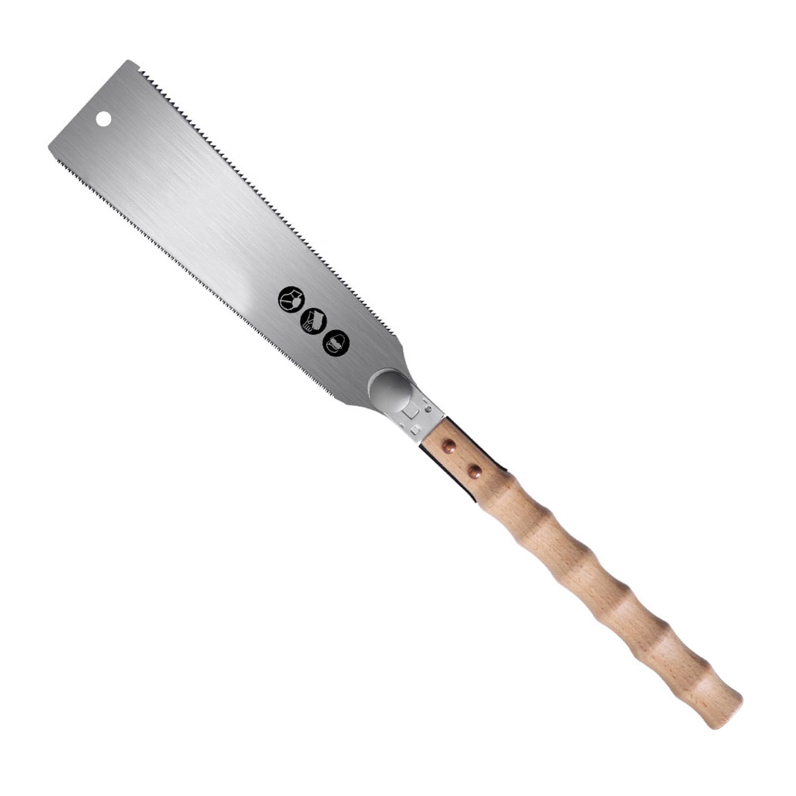 Sierra de mano pequeña japonesa para carpintería, corte al ras con mango de madera, bordes rectos, herramienta de aserrado para carpintería