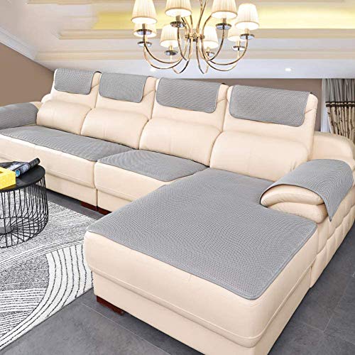 DANODA Sofa Abdeckung Für Ledercouch, Super rutschfeste Sofa Dämpfung Couch überwurf Für Haustiere, Sofa Möbel Protector-6mm Dicke/Verkauft in stück,Grau,70×120cm