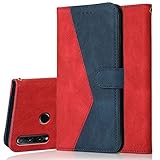 RADOO Kompatibel mit Huawei P Smart Plus 2019/Honor 20i/Honor 10i Hülle, PU Leder Tasche Hülle Klappbar Handyhülle mit [Kartenfach] [Magnet] Cover Flip Hülle 360 Grad R&um Komplett-Schutz (Rot Blau)