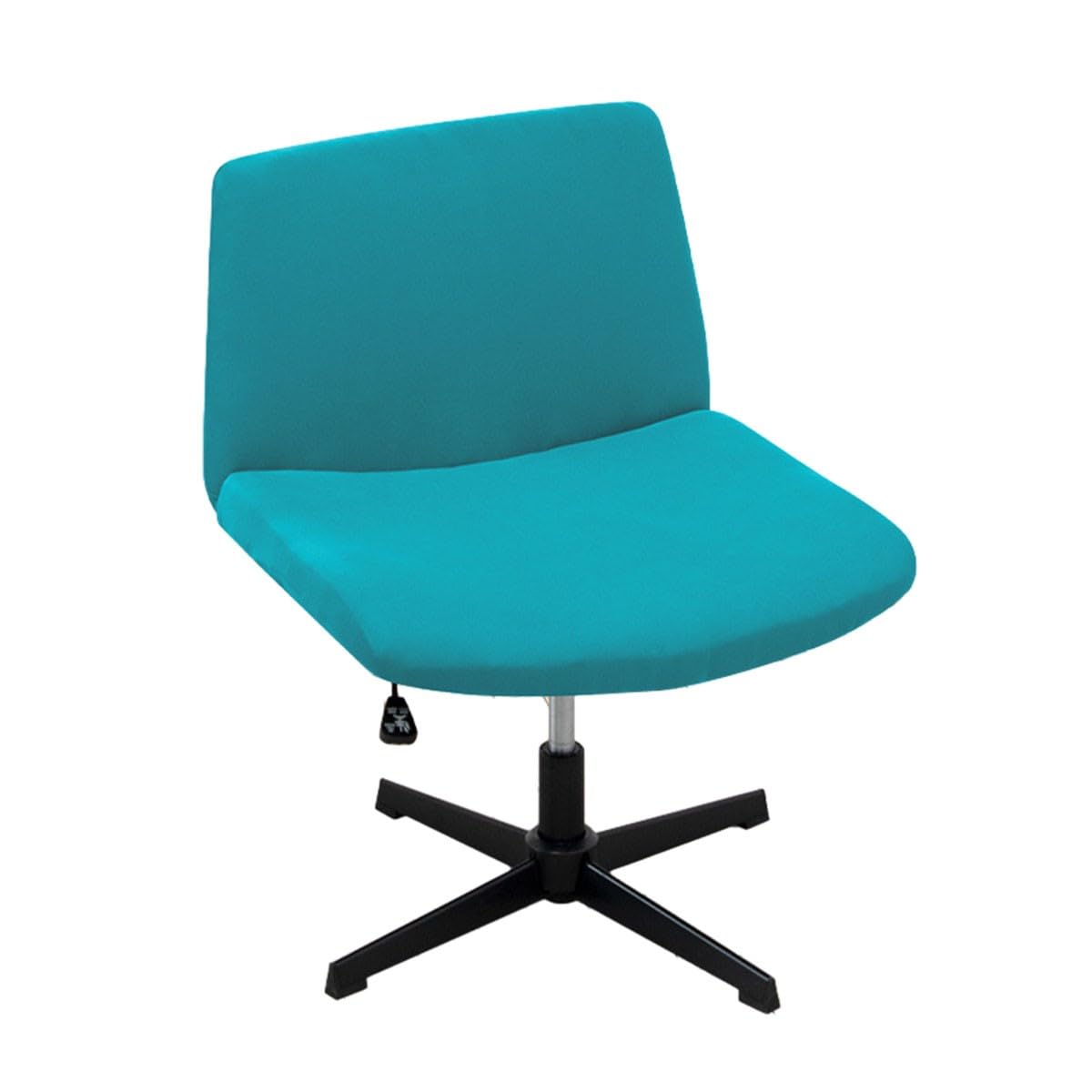 Kitegrese Criss Cross Office Chair Cover, Replaceable Stretch Armless Wide Seat Chair Protector Cover, for Home Office Chair Decor(Peacock Blue), Size