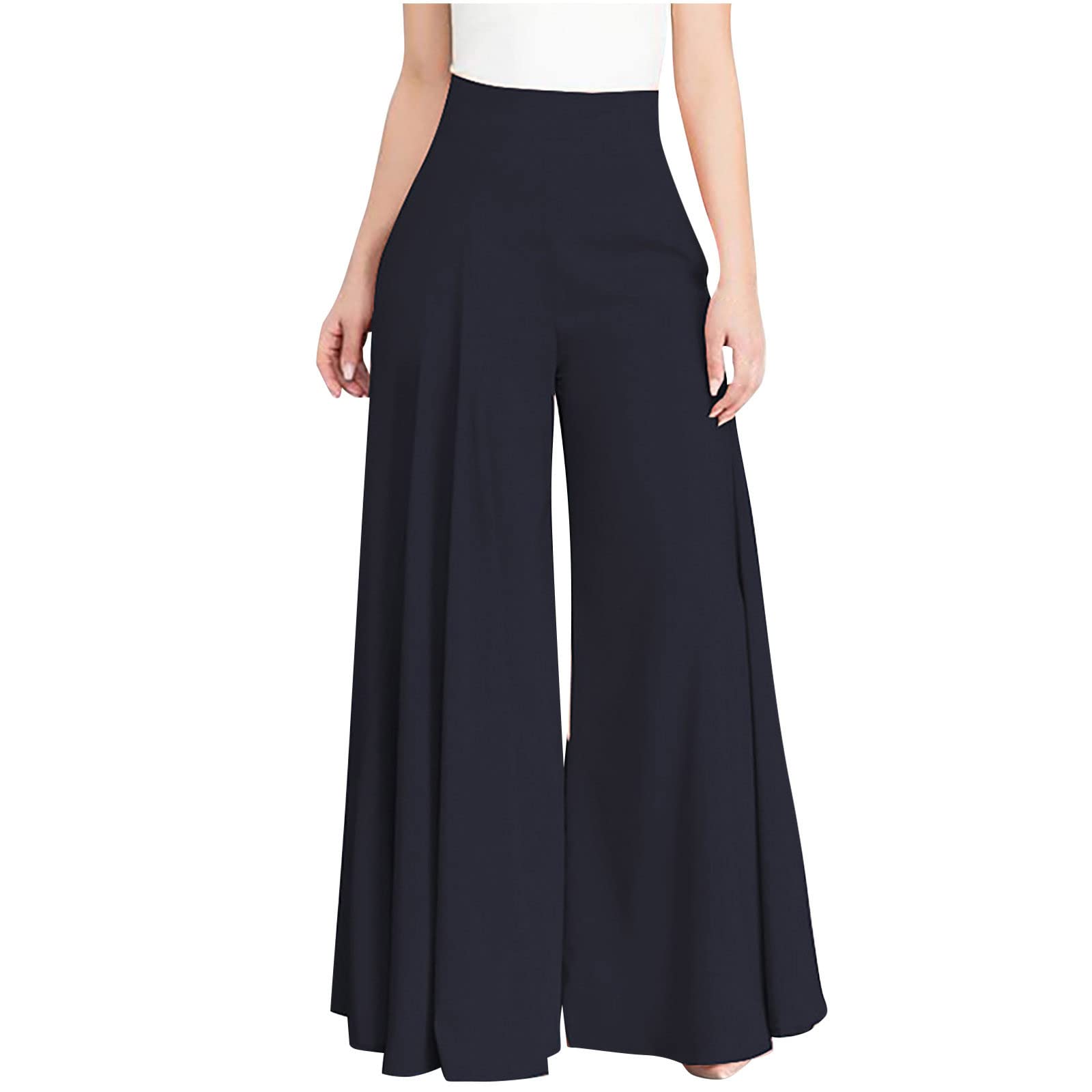Women Wide Leg Pants Palazzo Pants High Waist Pants Casual Lounge Business Trousers Baggy Flowy Flare Pants Plus