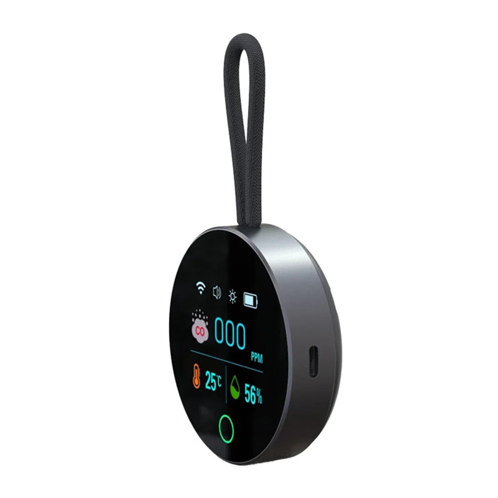 Detector de Gases, Detector de monóxido Carbono 3 en 1 con succión magnética, portátil, 1000 mAh, Detector CO, Temperatura y Humedad for Viajes