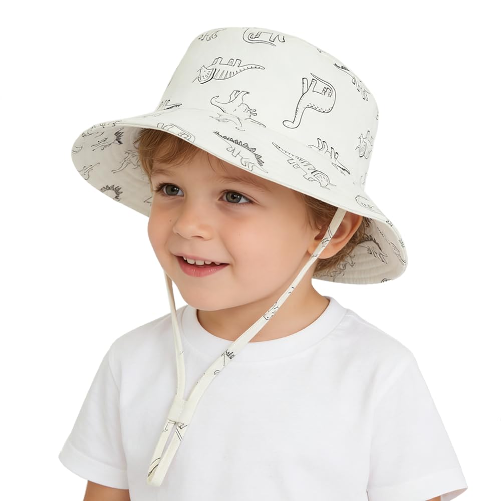 YMYDYFC Baby Sun Hat Toddler Summer UPF 50+ Sun Protection Baby Boy Hats Beach Hats Dinosaur Bucket for Baby Girl Adjustable Kid Cap — view 9