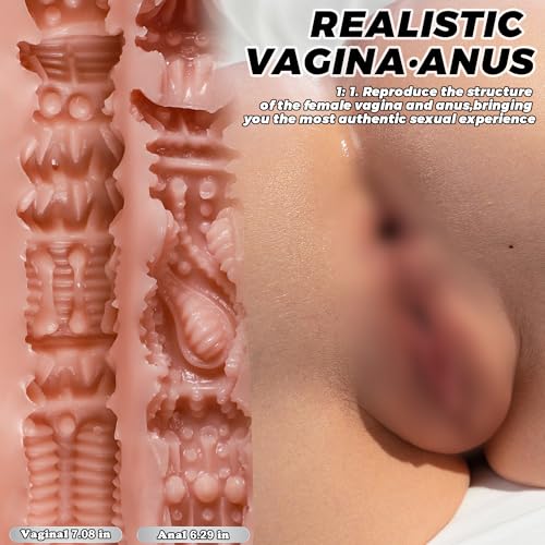 Image of 27LB Full-Size Sex Doll Male Sex Toys for Men, 100% Silicone Pocket Pussies Male Masturbator Realistic Female Adult Toy Torso Butt Stroker Ass with Tight Viginal and Anal Chanel