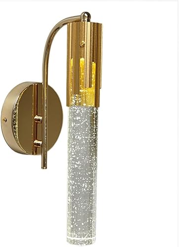 na - Lámpara de pared de cristal de burbujas para dormitorio mesita de noche pasillo luz de pared con fondo de TV LED de ambiente color luz blanca