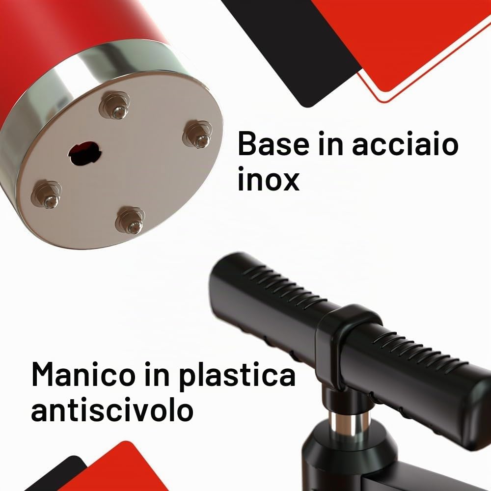 Pompa Stura Scarichi a Pressione con 4 Ventose, Pompa Stura Scarichi a Pressione Stantuffo con Manometro, Aturalavandino ad Aria Compressa, per Vasca da Bagno Cucina Bagno, Rosso