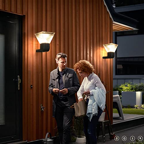 Applique murale extérieure LED 5W solaire IP65 variable carrée noire