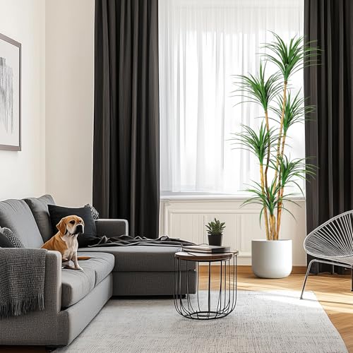 6 Ft Artificial Dracaena Tree, Realistic Fake Dracaena Plant, Tall Dracaena Houseplant for Indoor Décor, Adjustable Lifelike Faux Tree, Ideal for Photo Backdrops, Nursery, Living Room, Office