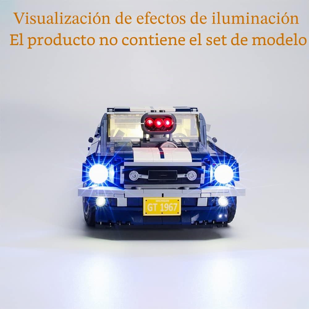 GEAMENT Conjunto de Luces LED por Ford Mustang - Compatible con Lego Creator 10265 de Bloques de construcción (Juego Modelo no Incluido)