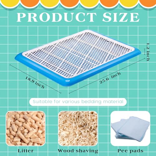 Image of Mifoci 1 Pcs Dog Potty Tray Mesh Puppy Training Pad Holder Floor Protection Portable Pee Pad Pet Toilet Training Tray Litter Box Corner for Medium and Large Dogs (25.6 x 18.9 Inch,Blue)